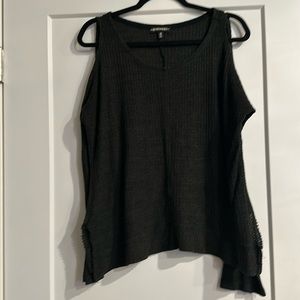 Women’s cut out shoulder dark green sweater size M
